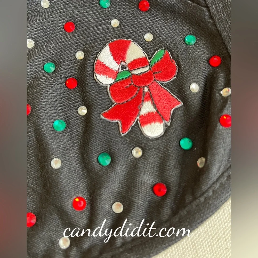 NWT Handmade Candy Did It! Candy Cane Bling With Soft Quilt Layer Face Mask